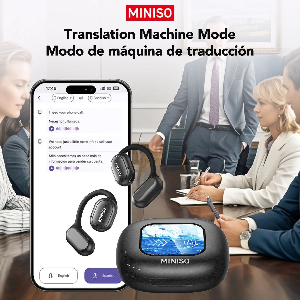 X30 Bluetooth Wireless Earbuds - Real-Time Translation & Custom Equalizer for Ultimate Office & Travel Experience